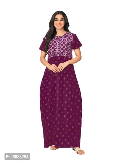 Printed  Cotton Nightgown / Nighty for women.-thumb0