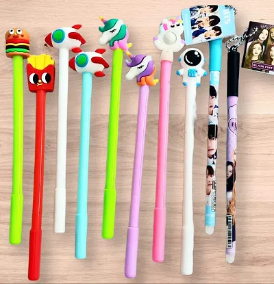 Multicolor Fancy back to school gel pen for kids  (Box of 10 pens)