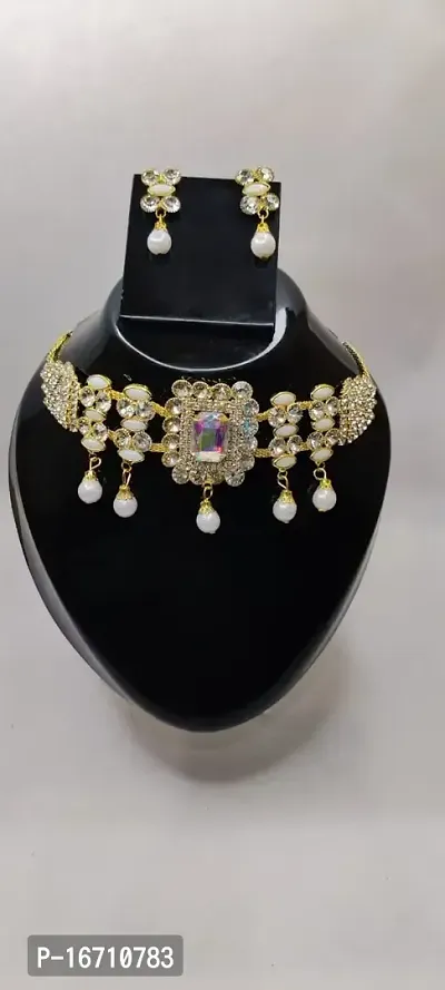 Beautiful Necklace Set with Earrings for Girls and Women-thumb0