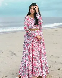 Stylish Fancy Georgette Printed Ethnic Gown For Women-thumb1