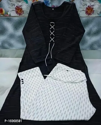 Stylish Fancy Designer Khadi Cotton Kurta With Bottom Wear Set For Women
