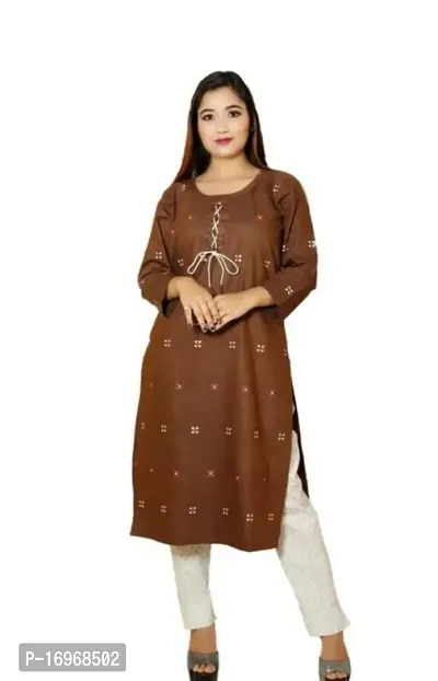 Stylish Fancy Designer Khadi Cotton Kurta With Bottom Wear Set For Women-thumb0