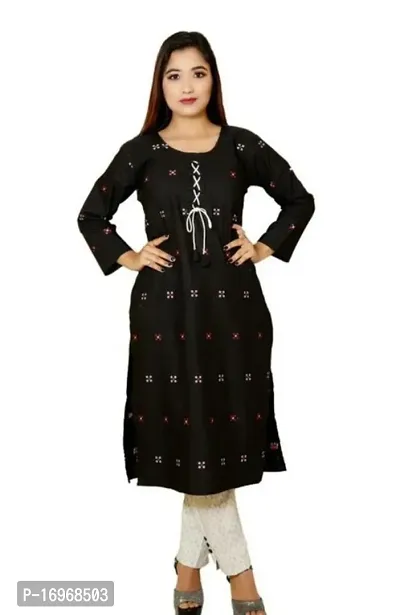 Stylish Fancy Designer Khadi Cotton Kurta With Bottom Wear Set For Women-thumb0