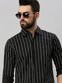 Stylish Fancy Cotton Blend Striped Regular Fit Long Sleeves Casual Shirts For Men-thumb4