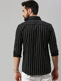 Stylish Fancy Cotton Blend Striped Regular Fit Long Sleeves Casual Shirts For Men-thumb2