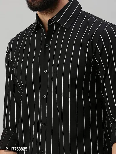 Stylish Fancy Cotton Blend Striped Regular Fit Long Sleeves Casual Shirts For Men-thumb4