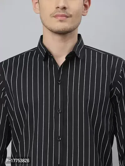 Stylish Fancy Cotton Blend Striped Regular Fit Long Sleeves Casual Shirts For Men-thumb2