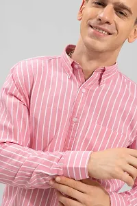 Stylish Fancy Cotton Blend Striped Regular Fit Long Sleeves Casual Shirts For Men-thumb3