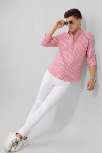 Stylish Fancy Cotton Blend Striped Regular Fit Long Sleeves Casual Shirts For Men-thumb4