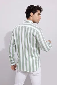 Stylish Fancy Cotton Blend Striped Regular Fit Long Sleeves Casual Shirts For Men-thumb3