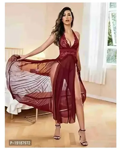 Net Long Sexy Babydoll Night Dress