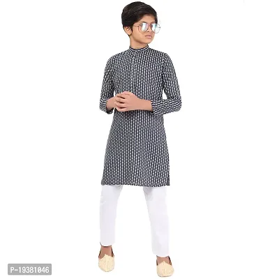 Stylish Fancy Cotton Rayon Kurta With Bottom Wear Set For Boys-thumb0