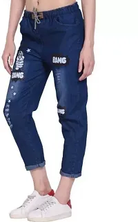 Stylish Fancy Denim Solid Joggers For Women Pack Of 1-thumb2