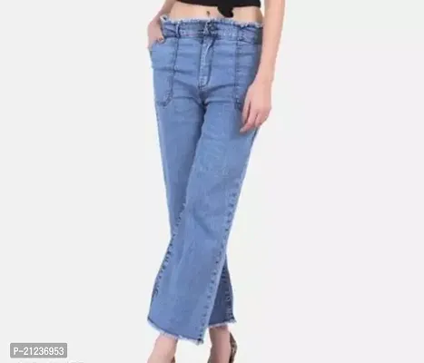 Stylish Fancy Denim Solid Jeans For Women Pack Of 1-thumb3