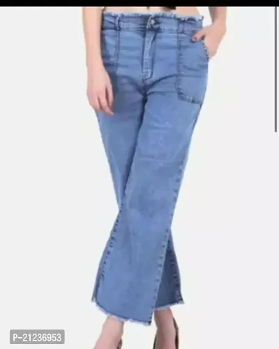 Stylish Fancy Denim Solid Jeans For Women Pack Of 1-thumb2