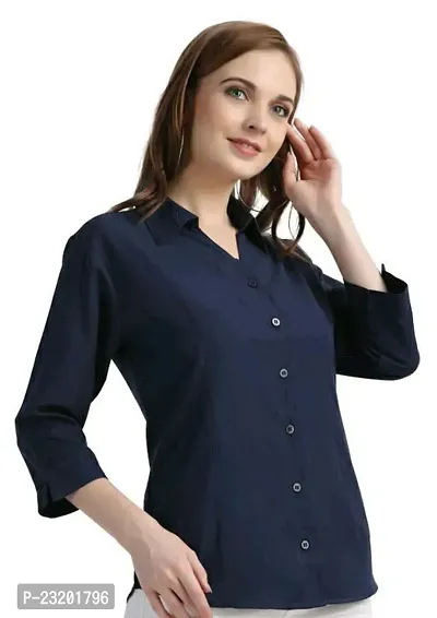 Stylish Fancy Poly Crepe Solid Casual Shirts For Women Pack Of 1-thumb4