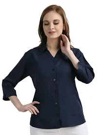 Stylish Fancy Poly Crepe Solid Casual Shirts For Women Pack Of 1-thumb2