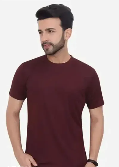 Stylish Solid Round Neck T-Shirts For Men