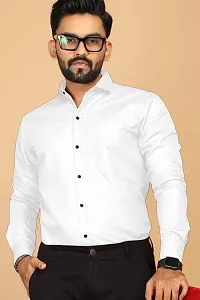 Stylish White Cotton Casual Shirts For Men-thumb2