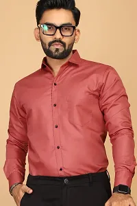 Stylish Peach Cotton Casual Shirts For Men-thumb4