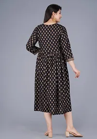 Stylish Black Rayon Kurta For Women-thumb1