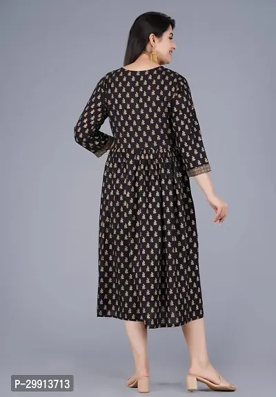 Stylish Black Rayon Kurta For Women-thumb2