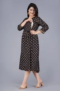 Stylish Black Rayon Kurta For Women-thumb2