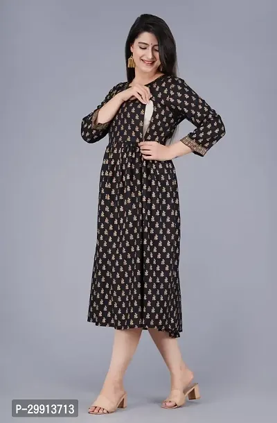 Stylish Black Rayon Kurta For Women-thumb3