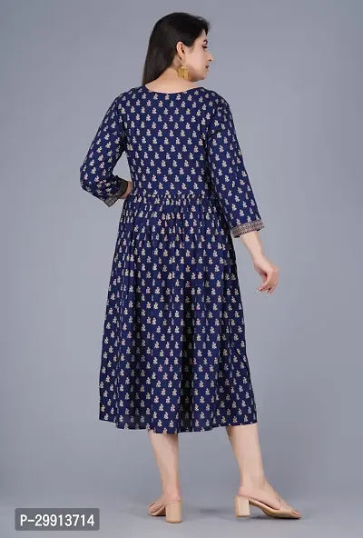 Stylish Blue Rayon Kurta For Women-thumb2