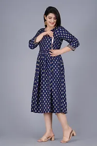 Stylish Blue Rayon Kurta For Women-thumb2