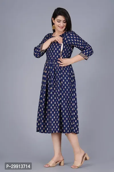 Stylish Blue Rayon Kurta For Women-thumb3