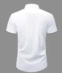 Stylish White Cotton Blend Solid Casual Shirt For Men-thumb1