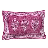 Comfortable Pink Cotton Printed Single 1 Bedsheet + 1 Pillowcover-thumb1