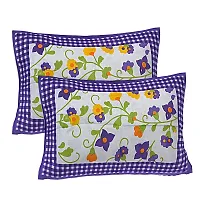 Comfortable Purple Cotton Double 1 Bedsheet + 2 Pillowcovers-thumb1