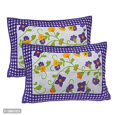 Comfortable Purple Cotton Double 1 Bedsheet + 2 Pillowcovers-thumb2