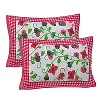 Comfortable Red Cotton Double 1 Bedsheet + 2 Pillowcovers-thumb1