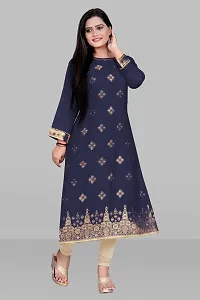 Stylish Navy Blue Muslin Kurta For Women-thumb2