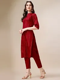 Stylish Red Art Silk Kurta Bottom Set For Women-thumb3