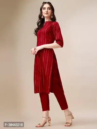 Stylish Red Art Silk Kurta Bottom Set For Women-thumb4