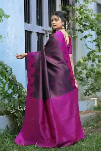 Stylish Pink Pure Silk Saree With Blouse Piece For Women-thumb1