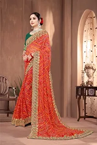 Stylish Red Georgette Saree With Blouse Piece For Women-thumb3