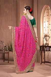 Stylish Pink Georgette Saree With Blouse Piece For Women-thumb2