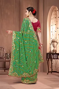 Stylish Green Georgette Saree With Blouse Piece For Women-thumb3