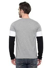 JOZMER Men's Regular Fit Round Neck Color Block Full Sleeve T-Shirt (JOM1205-P)-thumb3