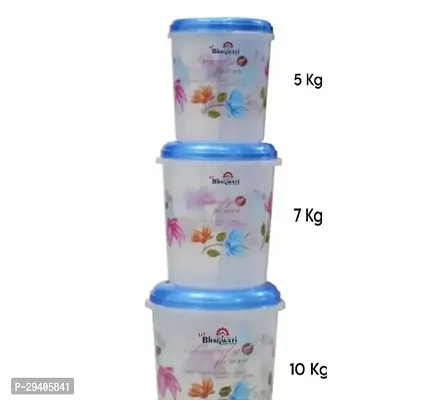 Kitchen Containers Set, Air Tight Container For Kitchen Storage Set, 5kg, 7kg, 10kg, Blue, Set Of 3 WITH STRONG BODY-thumb0