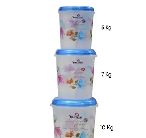 Kitchen Containers Set, Air Tight Container For Kitchen Storage Set, 5kg, 7kg, 10kg, Blue, Set Of 3 WITH STRONG BODY
