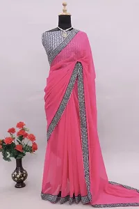 A Georgette saree with bhulbhulaiya lace pattern-thumb1