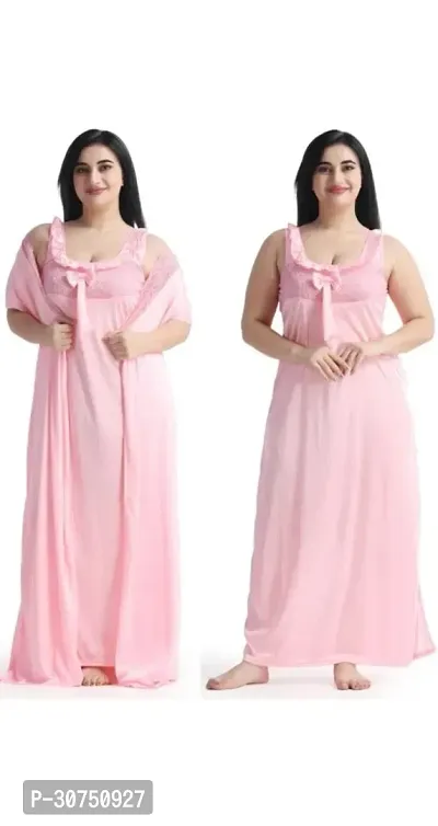 Stylish Satin Nightdress for Women Pack of 2-thumb0