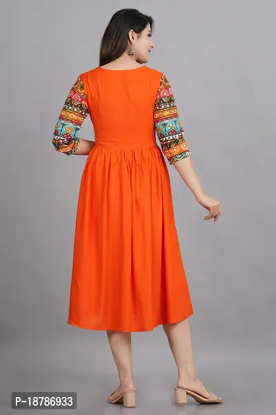 Stylish Rayon Stitched Printed Kurta For Women-thumb4