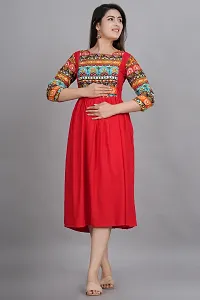 Stylish Rayon Stitched Printed Kurta For Women-thumb2